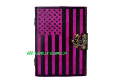 Handmade Shadow Leather Dairy Note Book Journal USA Flag Dairy Celtic Leather Shadow Note Book